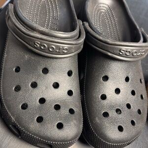 CROCS Black Perforated Clogs